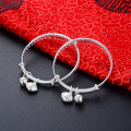 wholesale S999 silver Korean-style baby full moon accessories, fashionable infant foot silver bracelet jewelry for drop shipping-0-2