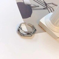 wholesale Metal material, cross-border Europe and America retro hip-hop chain ring niche high-end sense minimalist index finger personality ancient style open-Platinum