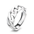 wholesale S925 Silver Fashion Minimalist Chain Design Trendy Unique Niche Unisex Open Ring-0-4