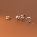 wholesale 925 Sterling Silver Hollow-Out Heart Earrings Sweet and Simple Elegant Diamond-Inlaid Anti-Loss Heart-Shaped Lovely Ear Clips M00225-0-0