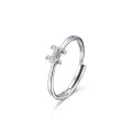 wholesale S925 Sterling Silver Minimalist Design Luxury Letter Zirconia Adjustable Open Ring Unisex Jewelry-0-4