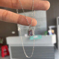 925 Silver 2021 New Amethyst Pendant Necklace Women's Minimalist Design-0-1
