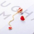 wholesale S925 Sterling Silver Maker Asymmetric Long Hot Air Balloon Earrings Fashion Fairy-like Personality Heart Stud Earrings for Girls-0-1