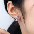 wholesale S925 Sterling Silver Heart-shaped Natural Freshwater Pearl Earrings for Women, Minimalist Small Design New Arrival High-end Fall Winter Ear Accessories-0-3