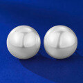 wholesale 925 Silver Full-Body New 16mm Pearl Ear Studs European and American Women's Earrings-0-0