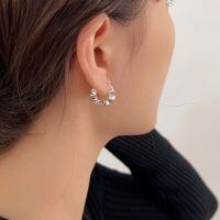 wholesale S925 Silver Wavy Earrings for Women, Korean High Fashion Spring Summer New Ins Trendy Elegant French Ear Clasp Earrings-Sterling silver