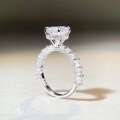 wholesale Sterling Silver Moissanite Diamond Ring for Women 3 Four Prong Simulated Diamond Ring Wedding Moissanite Fine Craftsmanship Factory Direct-0-1