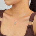 wholesale 925 Sterling Silver With Zircon Rainbow Necklace, Women's, Cross-border Trendy Accessory-0-3