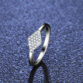 S925 Silver Moissanite Geometric Asymmetric Women's Fashion Stacking Ring-0-2