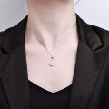 Metal Pendant Necklace, 2025 New Women's Luxury White Chalcedony Lariat Collar-0-1