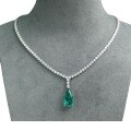 wholesale 925 Silver Gold-Plated Pendant Chain with High-Carbon Diamond and Emerald Pear-Cut Drop for Evening Fashion Women's Necklace-0-4