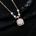 925 Sterling Silver Purple Moissanite Square Pendant Necklace-0-6
