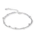 wholesale 925 Sterling Silver Ballpoint Pen Bracelet for Women, Ins Niche Design, Luxury Advanced Sense Beaded Three-Layer Snake Chain Stackable Wrist Accessory-0-4
