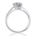 wholesale 925 Sterling Silver Snowflake Ring Simple Classic Six-Prong 1-Carat Moissanite Diamond Ring for Women Light Luxury Cross-Border Best Seller-0-4