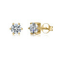 wholesale 9/10/14/18k Gold, Rose Gold, White Gold, Yellow Gold Classic Minimalist Six-Prong 05ct Moissanite Stud Earrings-0-3