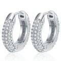 Sterling Silver Full Pavé Moissanite Earrings, French Minimalist Luxury Wholesale-0-3