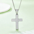 wholesale S925 silver hip-hop cross pendant necklace with full pave Moissanite, a trendy-0-3