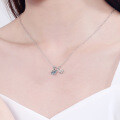 Sterling Silver Bicycle Necklace with Moissanite Pendant for Women-0-2