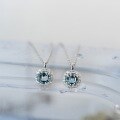 wholesale 925 Sterling Silver Aquamarine Candy Diamond Necklace for Women, Square Diamond-Encrusted Pendant Neck Jewelry Light Luxury Collarbone Chain-0-1