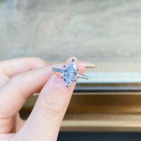 wholesale S925 Sterling Silver Ring for Women, High-End Ins Style, Simple and Fade-Resistant, Marquise Ice-Cut High-Carbon Diamond Ring for Wholesale-White Diamond-CBJZ420 8
