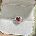 wholesale Metal: 925 Sterling Silver, Cross-Border Hot Selling 6*6mm Pigeon Blood Red Ruby Heart Ring for Women, Wholesale of European and American Jewelry-0-1