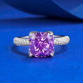 wholesale 925 Sterling Silver New Jewelry Lavender Purple 8*8 Goddess Pink Bud Gentle Style Ring Live Broadcast Edition-0-0