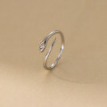 wholesale 925 Sterling Silver Fresh and Sweet Ins Style Niche Design Single Diamond Smooth Small Snake Ring R02595-0-4