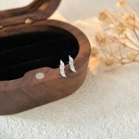 wholesale Sterling Silver S999 Geometric Stud Earrings, Light Luxury, Small and Fresh, Exquisite and Compact, Suitable for Students, Ear Piercing Friendly-Sterling silver