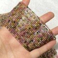 wholesale Metal material natural candy-colored tourmaline round bead small particles versatile DIY accessories semi-finished rainbow tourmaline 3mm stringing beads-0-3