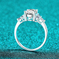 S925 Sterling Silver Moissanite Women's Ring, Luxury Festive Gift-0-1