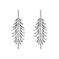 wholesale 925 Sterling Silver Smooth Fringe Leaf Earrings Korean Minimalist Ins Style Small Trendy Accessories M05424-0-4