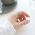 wholesale S925 Sterling Silver Korean Style Thin Line Wave Curved Ring, Minimalist and Versatile for Women-0-2