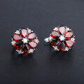 wholesale S925 Silver Light Luxury Jewelry Garnet Earrings, European and American Fashion Natural Gemstone Ear Studs Ear Drops-0-2