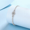 wholesale Pt925 Silver Moissanite Bracelet for Women, Fashion Minimalist, Plated with Pt950 Gold, Exquisitely Adjustable, Ready-to-Ship Wholesale-0-2