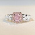 wholesale 925 Sterling Silver Pink Diamond Ring for Women, Cute Ins Style Minimalist Pink Heart Bestseller Ice-Cut Zircon Ring-0-4