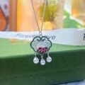 wholesale S925 Sterling Silver Enamel-Inlaid White Chalcedony Ruyi Lock Pearl Necklace for Women, Fashionable Ethnic Style Niche Design-0-2