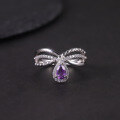 wholesale S925 Sterling Silver Crown Natural Topaz Ring with Garnet and Diopside, New Style for Cross-Border Trade-0-6