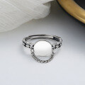 wholesale S925 Sterling Silver Simple Retro Geometric Tassel Chain Ring Ins Harajuku Style Versatile Accessory-0-3