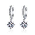S925 Sterling Silver Moissanite Four-Prong Ear Studs-0-3