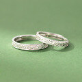 wholesale S925 Sterling Silver Fresh Sweet Ins Style Exquisite Tang Grass Pattern Leaf Line Couple Ring R02855-0-0