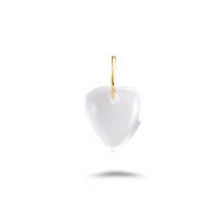 wholesale Metal material, Dunli Jewelry new fashion commuter lightweight luxury transparent heart pendant green olive necklace set-White crystal pendant 925 silver