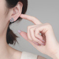S925 Sterling Silver Moissanite Women's Crescent Earrings, Trendy and Versatile-0-2