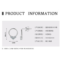 925 Sterling Silver Square Double Prong Single Stone D Color Moissanite Earrings-Heart-shaped hoop earrings [White Gold]  925 Silver