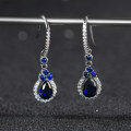 wholesale S925 Sterling Silver with Synthetic Sapphire Romantic and Versatile Women's Earrings-0-3