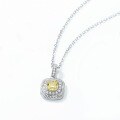wholesale S925 Sterling Silver Plated European and American New Geometric Yellow High-Carbon Diamond Pendant Collarbone Chain with Simulated Diamond Necklace for Wholesale-0-1