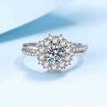 wholesale Pt950 gold plated S925 sterling silver ring with 1-carat moissanite empty setting for women-0-5