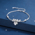 wholesale S925 silver Korean-style bracelet with bell, cross, smiley face anklet, simple forest-inspired trendy bracelet-0-15