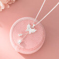 wholesale 999 Silver Fresh and Sweet Forest Style Butterfly Lily of the Valley Necklace Elegant Necklace for Women Y01350-0-2