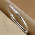 wholesale 999 Silver Retro Chinese Style Inspirational Push-Pull Bangle for Women, Pure Silver Literary Youth Student Bracelet-0-10