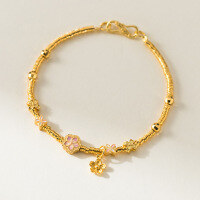 wholesale S925 silver fresh and sweet ins-style niche-designed resin flower bead wire-wrapped bracelet S7866-S925 Silver Bracelet>925 Silver